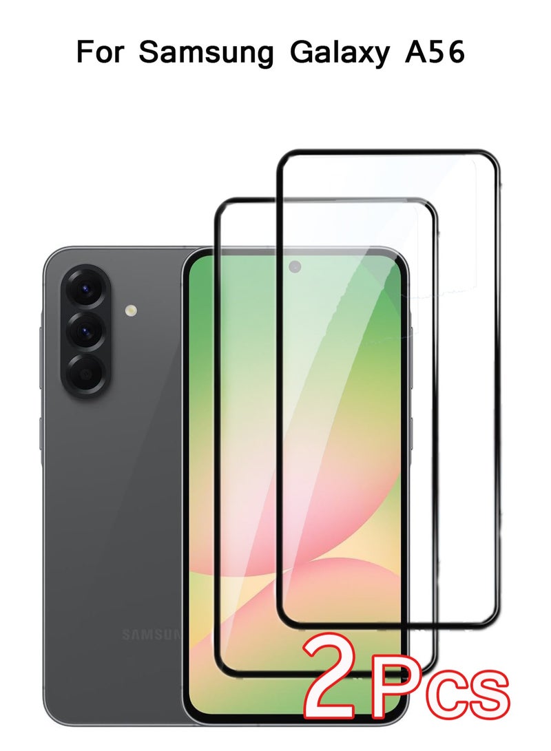2 Pack for Samsung Galaxy A56 Screen Protector, Anti-Scratch Full Coverage Protection Tempered Glass - Image 1
