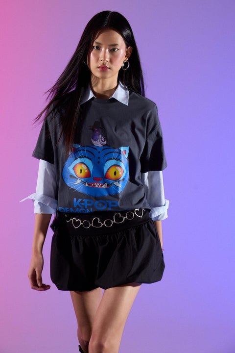 Grey Woman Plus size Kpop - Devil Hunters T-shirt Casual
