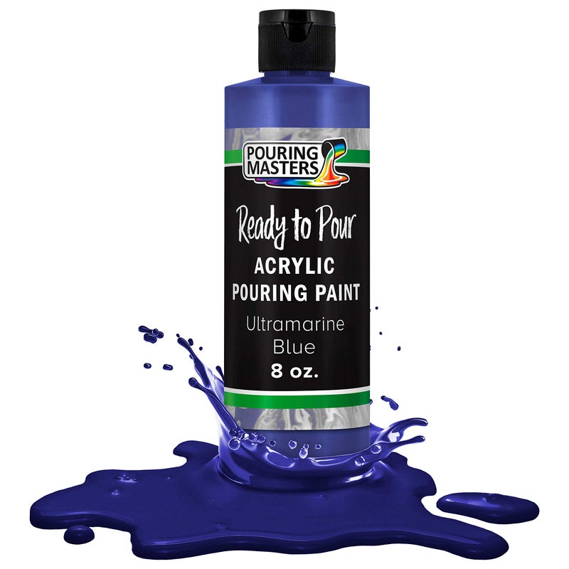 POURING MASTERS Ultramarine Blue Acrylic Ready to Pour Pouring Paint Premium 8Ounce PreMixed WaterBased for Canvas Wood Paper Crafts Tile Rocks and More