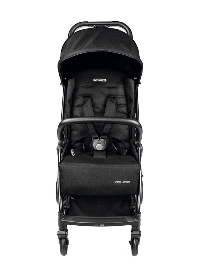 Peg Perego Selfie Onyx Stylish Lightweight/Compact Infant Travel Stroller For Kids/Toddlers With Automatic Closing/Adjustable Backrest/Footrest, Suitable From Birth Upto 17 Kg - Black  - Image 2