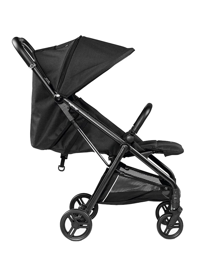 Peg Perego Selfie Onyx Stylish Lightweight/Compact Infant Travel Stroller For Kids/Toddlers With Automatic Closing/Adjustable Backrest/Footrest, Suitable From Birth Upto 17 Kg - Black