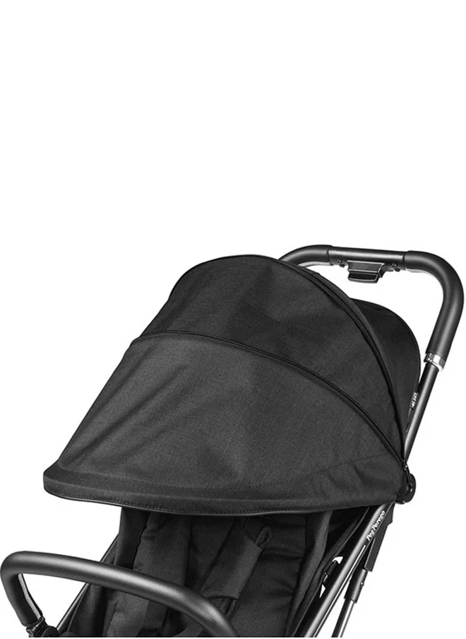 Peg Perego Selfie Onyx Stylish Lightweight/Compact Infant Travel Stroller For Kids/Toddlers With Automatic Closing/Adjustable Backrest/Footrest, Suitable From Birth Upto 17 Kg - Black
