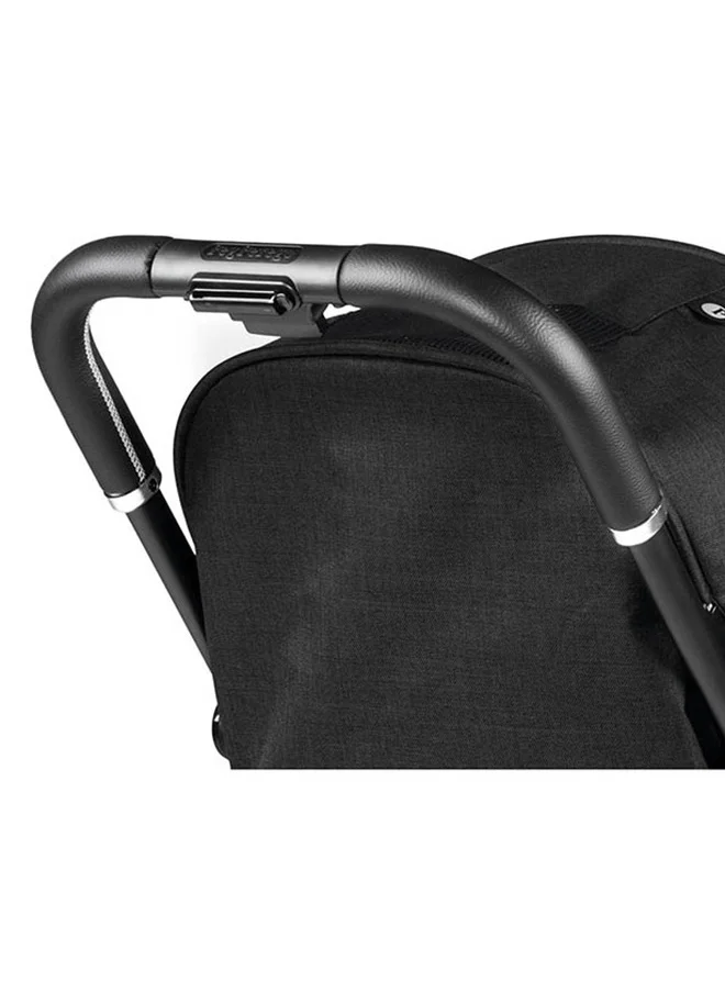 Peg Perego Selfie Onyx Stylish Lightweight/Compact Infant Travel Stroller For Kids/Toddlers With Automatic Closing/Adjustable Backrest/Footrest, Suitable From Birth Upto 17 Kg - Black