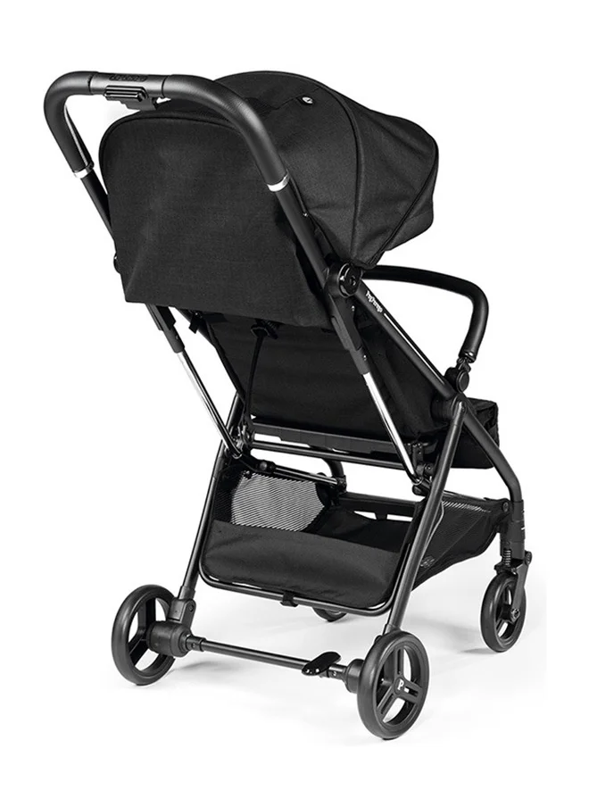Peg Perego Selfie Onyx Stylish Lightweight/Compact Infant Travel Stroller For Kids/Toddlers With Automatic Closing/Adjustable Backrest/Footrest, Suitable From Birth Upto 17 Kg - Black