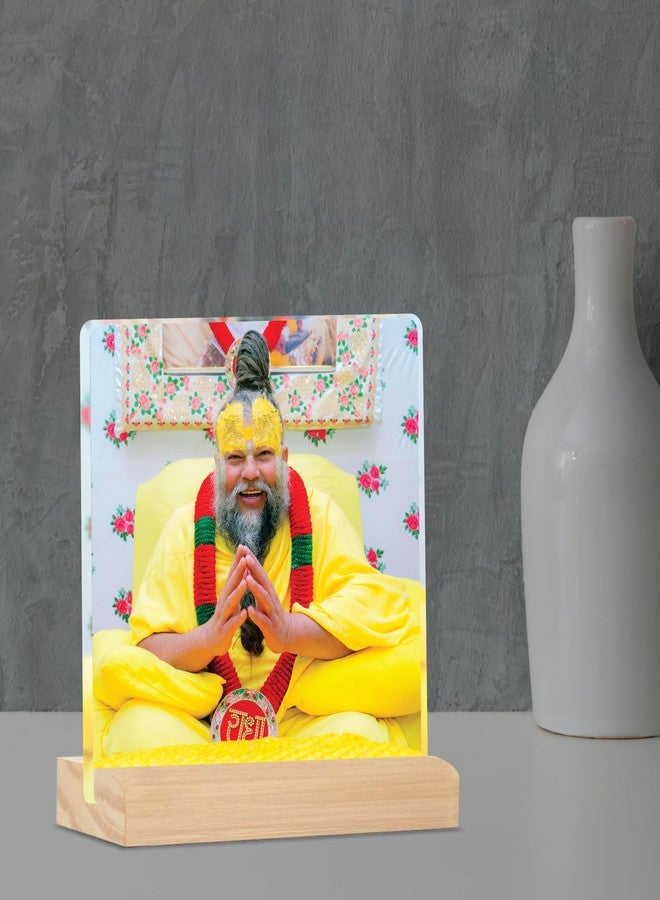 Giftplease Divine Desktop Photo Frame of Shri Premanand Maharaj Ji | Spiritual Table Stand with Wooden Base | Inspirational Religious Gift & Decor for Home, Office, GMP_05 - Image 5