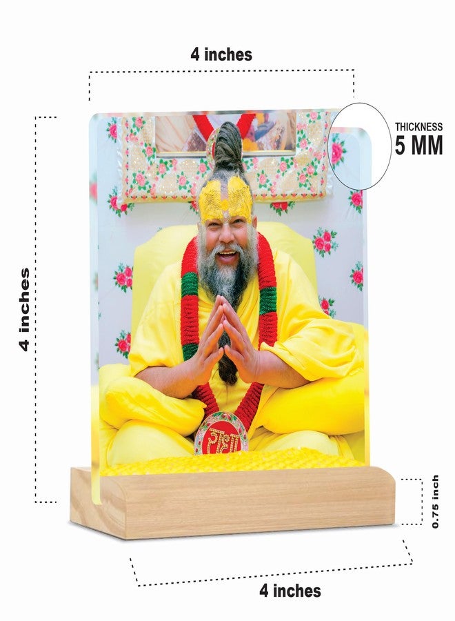 Giftplease Divine Desktop Photo Frame of Shri Premanand Maharaj Ji | Spiritual Table Stand with Wooden Base | Inspirational Religious Gift & Decor for Home, Office, GMP_05 - Image 4