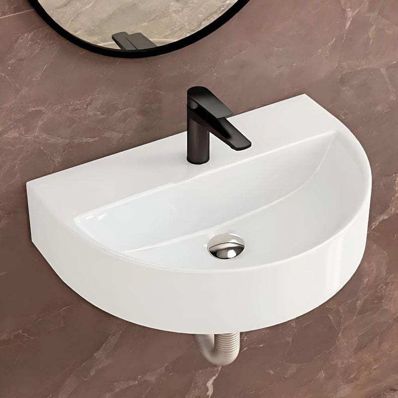 SYON Syon TIM Premium Ceramic Wall Hung Table Top Wash Basin for Bathroom Living Room 17x12  - Image 2