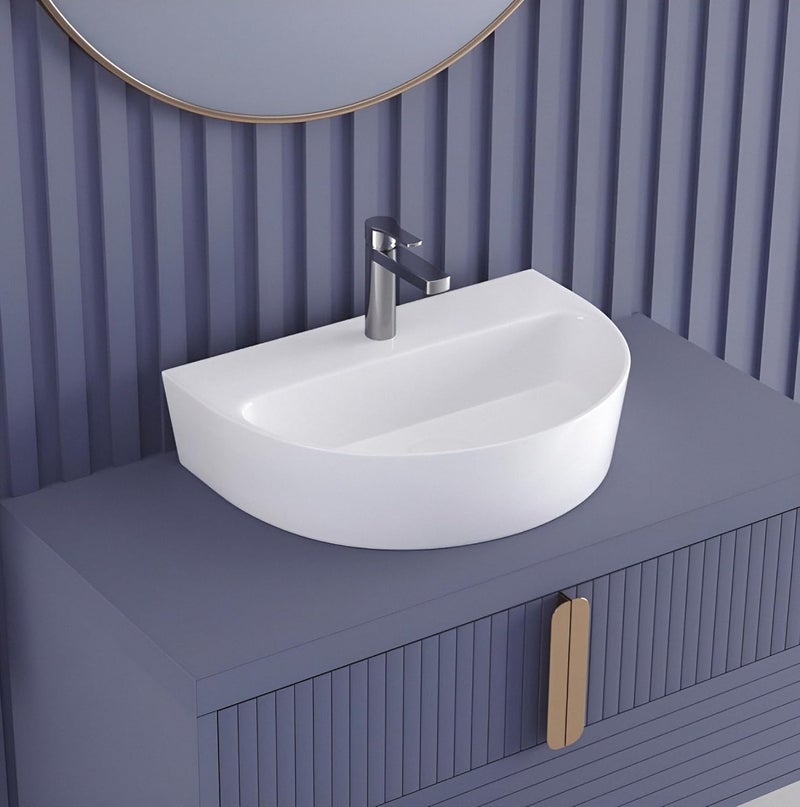 SYON Syon TIM Premium Ceramic Wall Hung Table Top Wash Basin for Bathroom Living Room 17x12  - Image 3