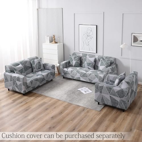 HOKIPO Elastic Stretchable Universal Sofa Cover 3 Seater (NEW-4101-S4), Grey - Image 5