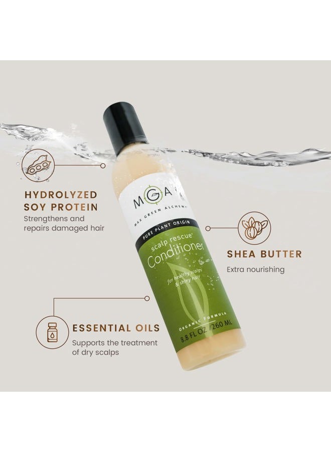 Max Green Alchemy MGA Vegan Hair Conditioner - Organic Formula with Tea Tree for Healthy Hair | Hair Care Product with Natural Herbal Scent | Parabens Silicone & Sulfate Free Conditioner | Unisex | 8.8 Fluid Oz - Image 2