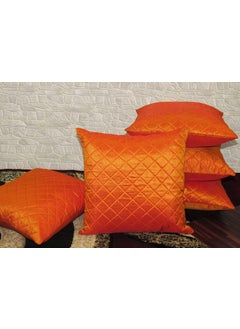 ZIKRAK EXIM Zikrak Exim Polyester 150 TC Cushion Cover 12X12_Orange  - Image 1