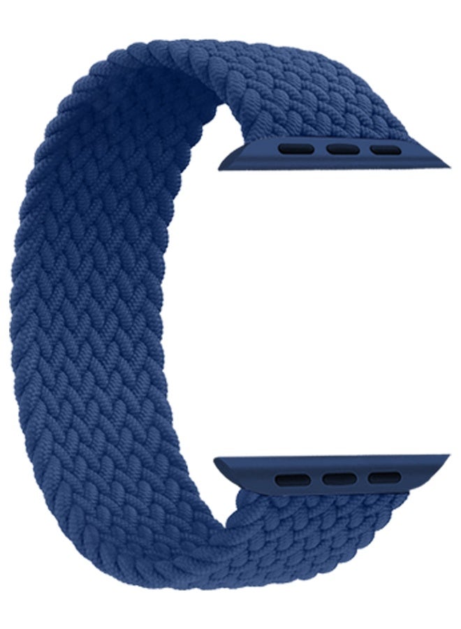 Braided Nylon Solo Loop Band 42mm 44mm 45mm 49mm Wrist Size 135-140mm Compatible with Apple Watch iWatch series 10/Ultra/9/8/7/6/SE/5/4/3/2/1 - Dark Blue - Image 3