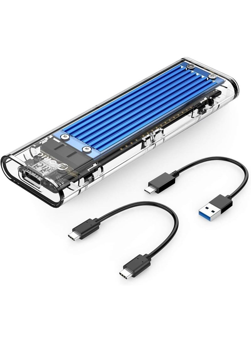 USB 3.1 Gen 2 M.2 SSD Enclosure, USB-C External Case for NVMe & SATA M.2 SSD, 10Gbps, Supports 2230/2242/2260/2280 - Image 1