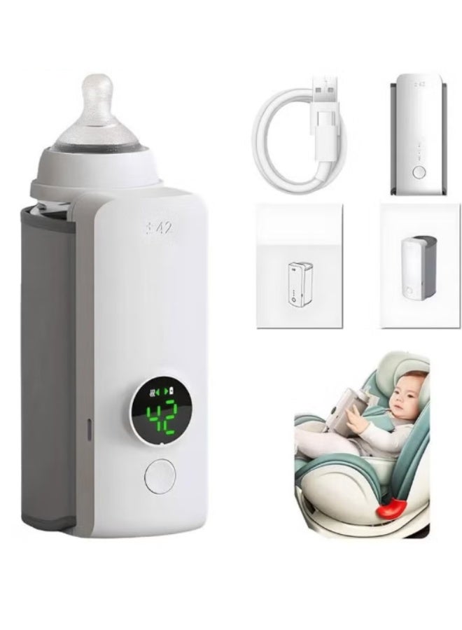 Portable Bottle Warmer for Travel, Fast Heating, Travel Bottle Warmer with Battery-Powered Temperature Display - Image 1