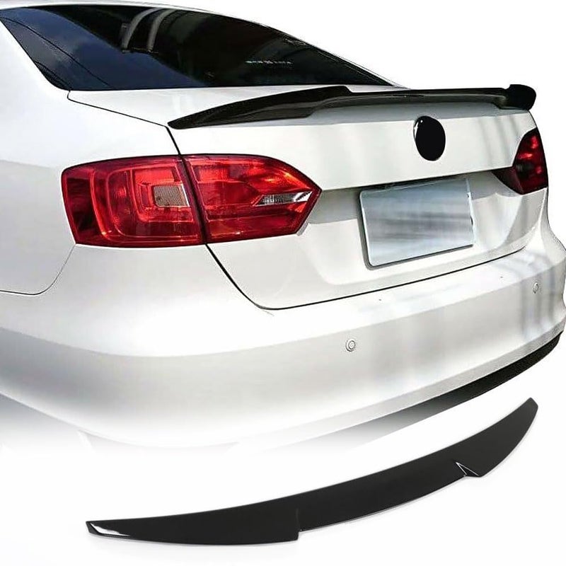 MCARCAR KIT Rear Trunk Duckbill Spoiler Fits for Volkswagen VW Jetta Sedan 20112018 ABS Material Glossy Black Car Rear Boot Lid Highkick Spoiler Wing Lip