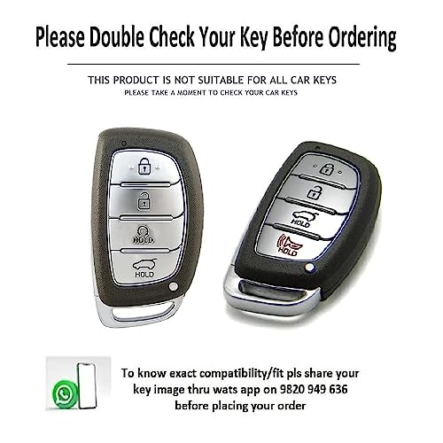 JVCV® Soft TPU Transparent Key Cover Compatible with Hyundai Alcazar, Creta, Venue, i20, Tucson, Elantra 4 Button Smart Key – Stylish Protective Case for Car Remote (Transparent Gold) - Image 2