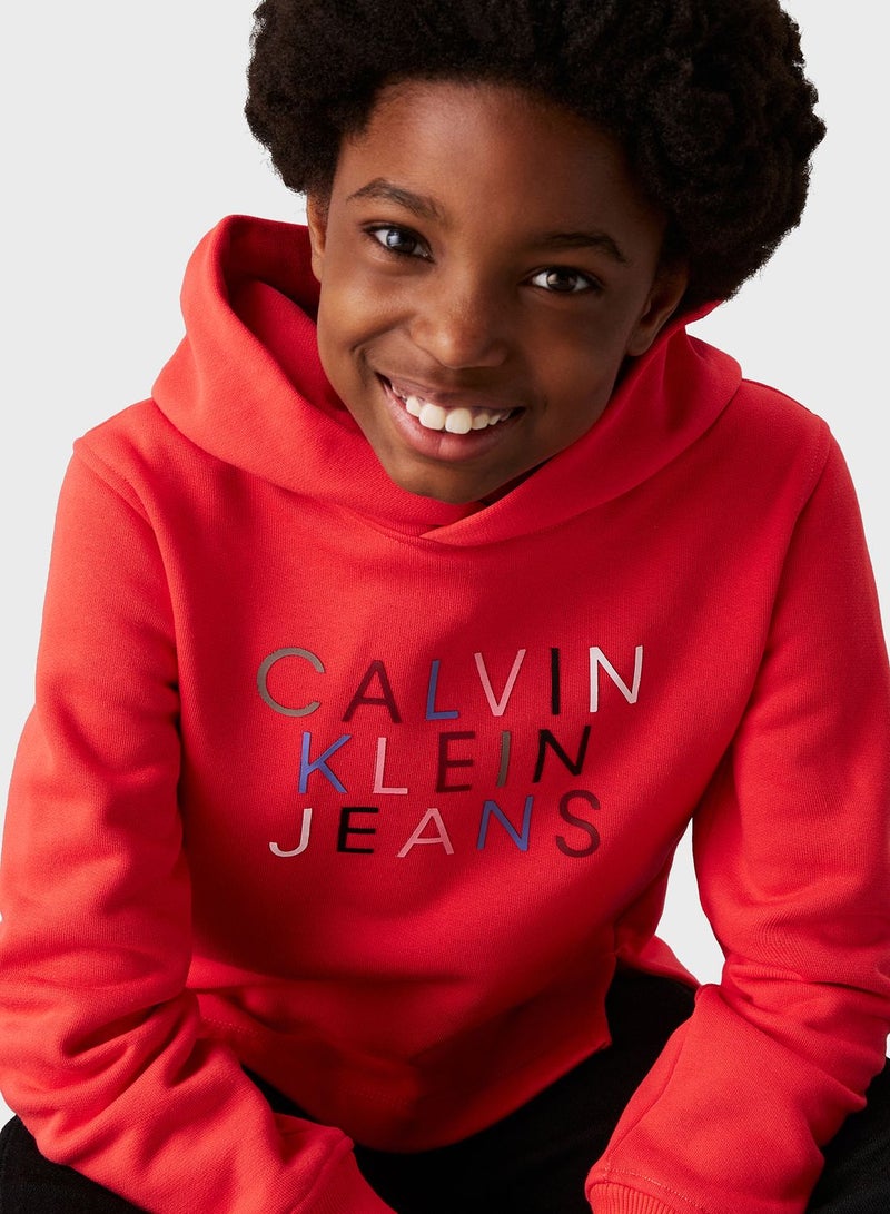 Calvin Klein Jeans Youth Color Logo Hoodie  - Image 3