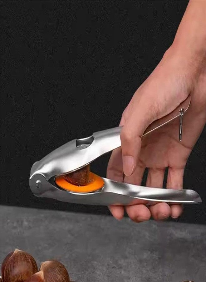 Much Hotter Chestnut Cutter Stainless Steel, Chestnut Cracker Tool, Chestnut Quick Opener, Chestnut Peeler, with Silicone Pad,Multifunctional Walnut Nut Cracker with Bottle Opener - Image 2