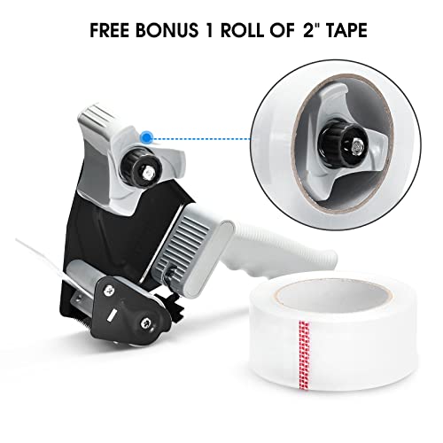 Pacific Mailer Packing Tape Dispenser Gun, Pacific Mailer 2 Inch Tape Gun Dispenser with 2 Inch Carton Packing Tape, Lightweight Industrial Side Loading Tape Dispenser - Black - Image 2