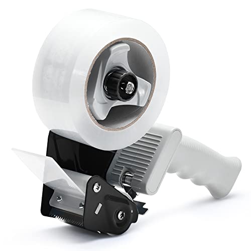 Pacific Mailer Packing Tape Dispenser Gun, Pacific Mailer 2 Inch Tape Gun Dispenser with 2 Inch Carton Packing Tape, Lightweight Industrial Side Loading Tape Dispenser - Black - Image 1
