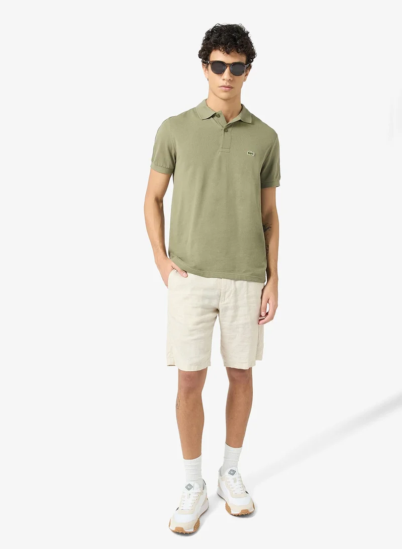 LACOSTE  Regular Fit Striped Band Piqué Polo for Men | Best Price UAE