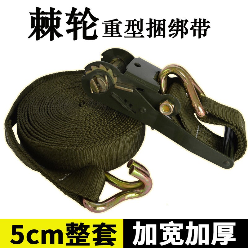Truck Rope Tightener Tightener Bundler Double Hook Polyester Cargo Binding Belt Fastening Belt Thickeneded Ratchet Tensioner - Image 5