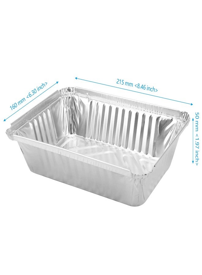 SEHOI 125 Pack 8.5 x 6.3 Inch Aluminum Pans with Clear Lids, 2.25 lb Disposable Aluminum Foil Pan, Rectangular Foil Baking Pan for Take-out, Meal Prep, Cooking - Image 2