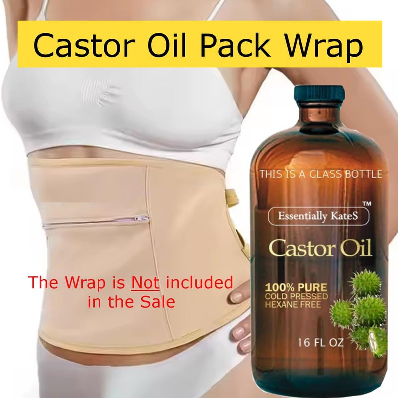 Essentially KateS Castor Oil 16 Fl Oz (Glass Bottle) - Original - A Huge Glass Bottle with a Pump - 100% Pure and Natural, Cold Pressed, and Hexane-Free - Hair and Body - Image 3