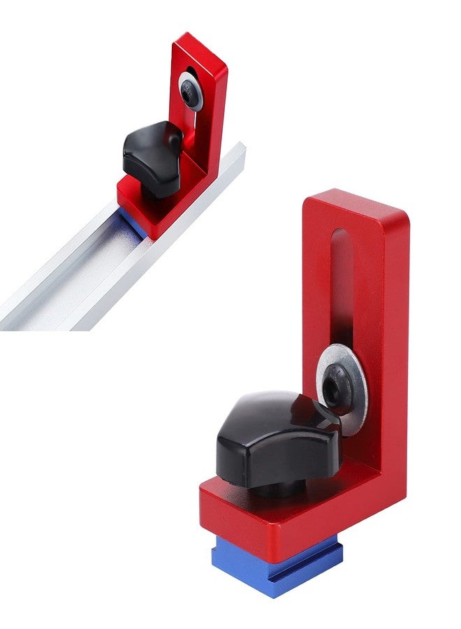 هيودو سدادة المزلق، قطعة واحدة لإيقاف مسار المتري وفتحة T ومسارات T وإيقاف محدد المزلق موصل دعم من سبائك الألومنيوم لأعمال النجارة وملحقات منشار الطاولة - Image 5