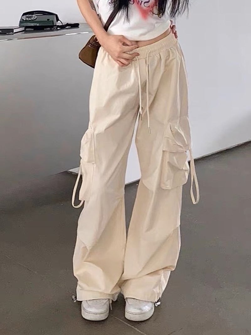 American Style Workwear Casual Pants Women'S 2024 New Loose High Waist Straight All-Match Long Pants With Wide Legs - Image 4