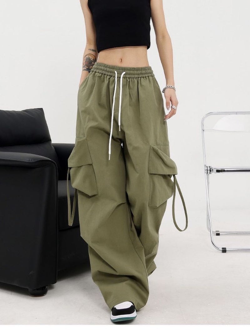 American Style Workwear Casual Pants Women'S 2024 New Loose High Waist Straight All-Match Long Pants With Wide Legs - Image 3