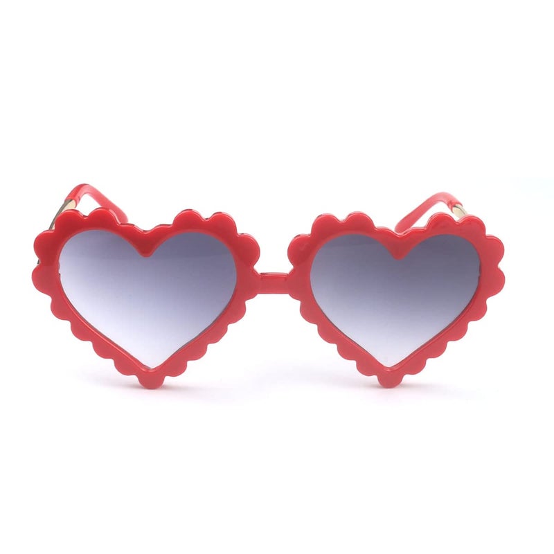YooThink Girls Heart Sunglasses for Toddler Party Beach, UV 400 Protection Heart Flower Glasses Age 3-10 (Red) - Image 3