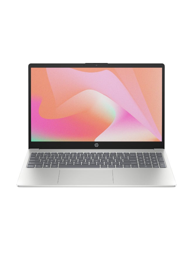 HP لابتوب 15-fd0065nx بشاشة 15.6 بوصة عالية الدقة بالكامل (1920×1080)، معالج Core i3-1315U، ذاكرة وصول عشوائي 8 جيجابايت DDR4، قرص صلب SSD سعة 512 جيجابايت، معالج رسومات Intel UHD، نظام تشغيل DOS (بدون ويندوز)، يدعم اللغتين الإنجليزية والعربية، لون فضي الإنجليزية/العربية فضي - Image 1