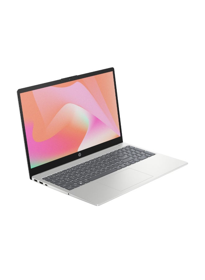 HP لابتوب 15-fd0065nx بشاشة 15.6 بوصة عالية الدقة بالكامل (1920×1080)، معالج Core i3-1315U، ذاكرة وصول عشوائي 8 جيجابايت DDR4، قرص صلب SSD سعة 512 جيجابايت، معالج رسومات Intel UHD، نظام تشغيل DOS (بدون ويندوز)، يدعم اللغتين الإنجليزية والعربية، لون فضي الإنجليزية/العربية فضي - Image 2