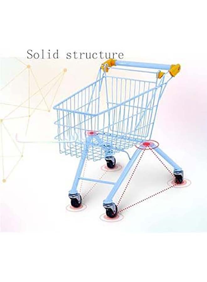 AL BADER Shopping Cart Iron For Kids Children's Toy Supermarket Handcart Mini Shopping Cart Toy Shopping Cart With Sturdy Metal Frame Toddler Shopping Cart Pretend Play Shopping Cart Blue - Image 4