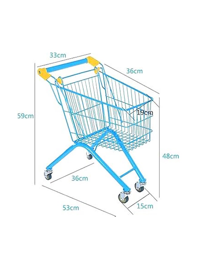 AL BADER Shopping Cart Iron For Kids Children's Toy Supermarket Handcart Mini Shopping Cart Toy Shopping Cart With Sturdy Metal Frame Toddler Shopping Cart Pretend Play Shopping Cart Blue - Image 2