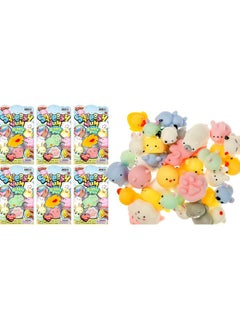 Ja-Ru Mochi Squishy Animals Jiggly Toys (6 Pack 12 Pcs) Mini Desk Pet Kawaii Squishies. Cute Stuff For Teen Girls. Stress Relief Toy. Kids Party Favors & Classroom Prizes. 33436Slp  - Image 1