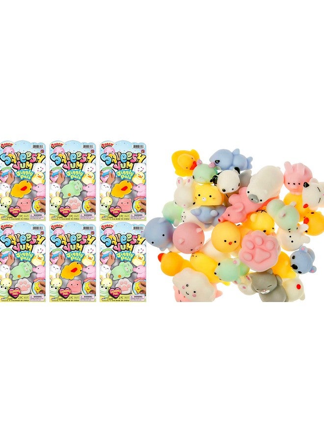 جا-رو ألعاب موتشي سكويشي أنيملز جيجلي (6 عبوات 12 قطعة) سكويشيز كاواي مكتب صغير للحيوانات الأليفة. أشياء لطيفة للفتيات في سن المراهقة. لعبة تخفيف التوتر. هدايا حفلات الأطفال وجوائز الفصل الدراسي. 33436Slp - Image 1