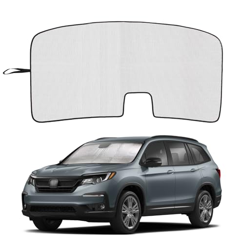 Windshield Sunshade for Honda Pilot 20162022 Ridgeline 20172025 Passport 20192025 Front Window Sun Shade Foldable Sun Visor Custom Sunscreen UV Blocker Privacy Protector HeatShield Silver