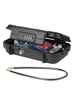 Y&D Portable Security Box with Code, Combination Case Lock Waterproof, Removable Wire Rope Safe for Car, Home, Travel  - Image 1