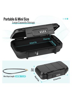Y&D Portable Security Box with Code, Combination Case Lock Waterproof, Removable Wire Rope Safe for Car, Home, Travel  - Image 5
