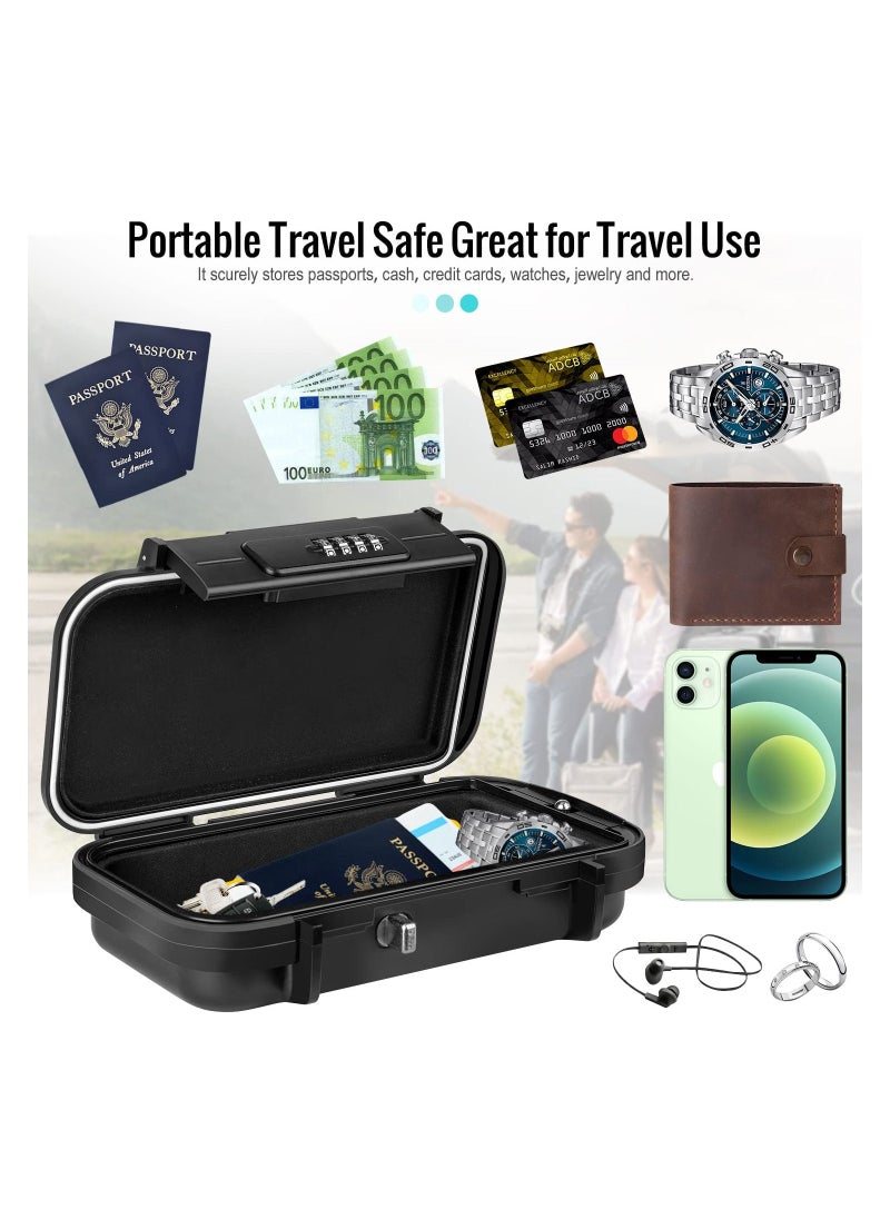 Y&D - Portable Security Box with Code, Combination Case Lock Waterproof, Removable Wire Rope Safe for Car, Home, Travel - Image 1