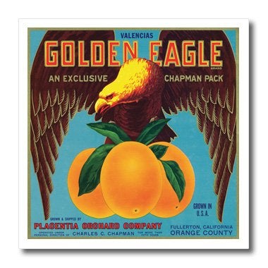 3DROSE 3dRose ht_171120_3 Golden Eagle Valencias Placentia Orchard Company California Iron on Heat Transfer, 10 by 10-Inch,  - Image 1