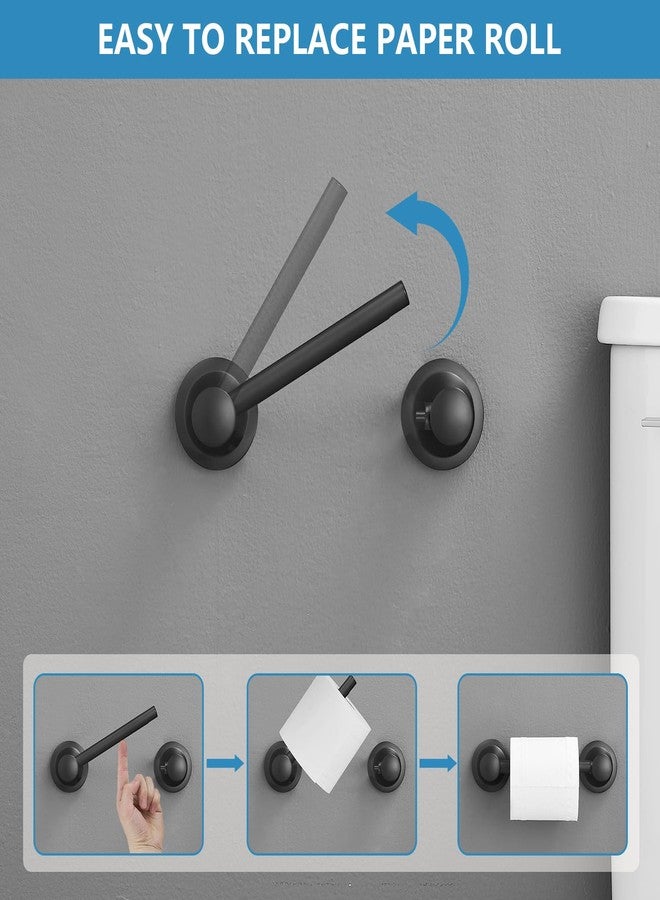 RUMOSE Toilet Paper Holder and Hand Towel Ring Matte Black Wall Mount Bathroom Hardware Accessories 2 PCS Set Flexible Pivoting Toilet Tissue Roll Holder and Towel Hanger, Stainless Steel - Image 4