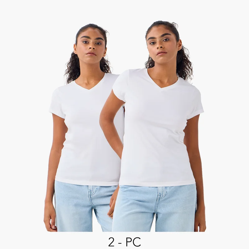 سبلاش فيڤ Set of 2 - V-neck T-shirt