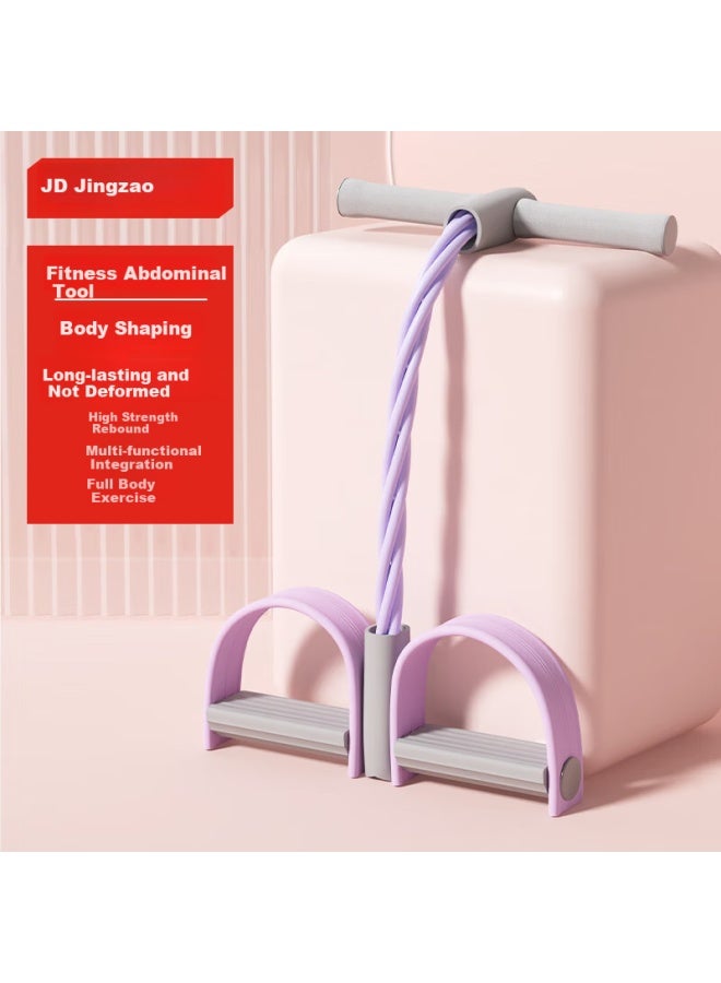 JD.com Jdjz Foot Pedal Resistance Band Yoga Stretch Band Elastic Rope Fitness Equipment Sit-up Assistant Foot Tread Abdominal Curl Purple  - Image 1