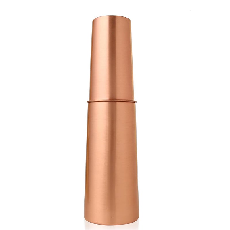 Gluman Gluman CupPura Copper Water Bottle With InBuilt Glass Cap LeakProof Design I Copper Bottle for Home School Gym Yoga Trekking Travel Bottle Drinkware Storage Purpose 850 ml  - Image 2