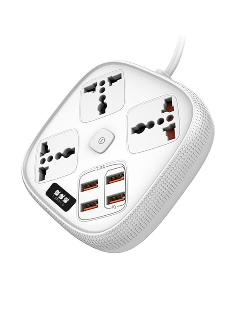 TYCOM Power Strip Surge Protector with USB + Type C- Extension Cord Flat Plug with Widely 3 AC Outlet and 4 USB, Small Desktop Station with 6 ft Power Cord, Compact Socket for Travel, Home and Office  - Image 1