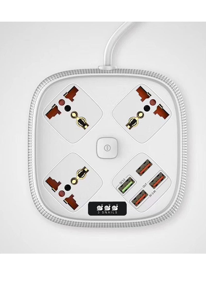 TYCOM Power Strip Surge Protector with USB + Type C- Extension Cord Flat Plug with Widely 3 AC Outlet and 4 USB, Small Desktop Station with 6 ft Power Cord, Compact Socket for Travel, Home and Office  - Image 2