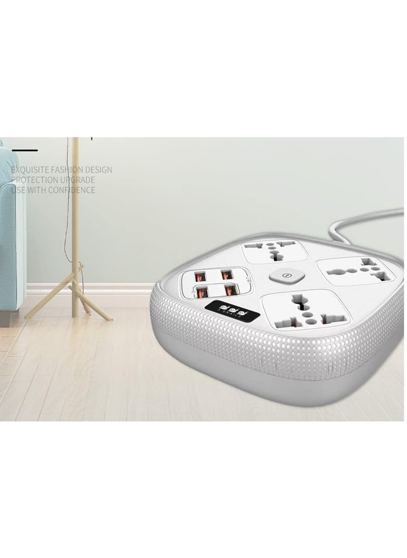 TYCOM Power Strip Surge Protector with USB + Type C- Extension Cord Flat Plug with Widely 3 AC Outlet and 4 USB, Small Desktop Station with 6 ft Power Cord, Compact Socket for Travel, Home and Office  - Image 3